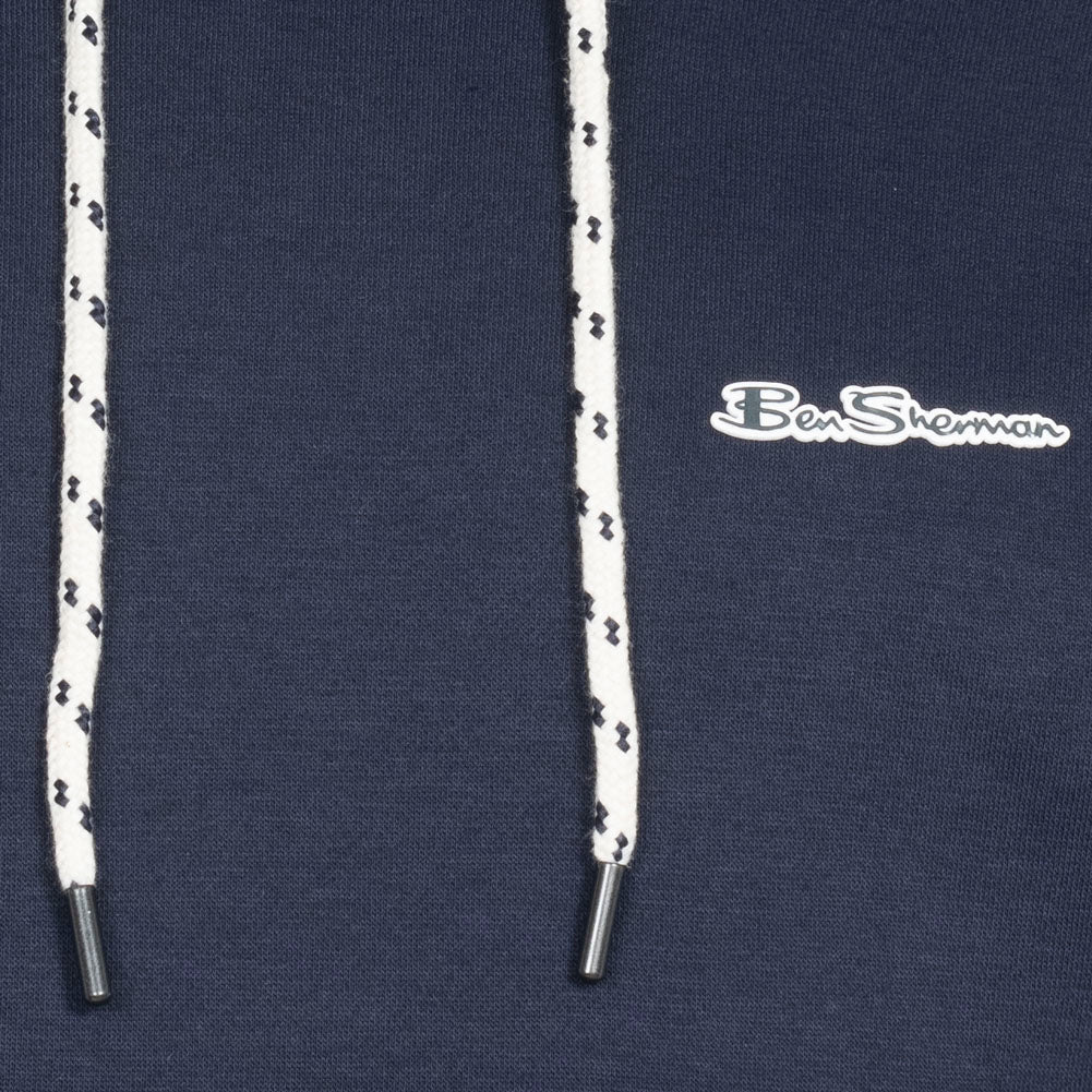 BEN SHERMAN Heren Hoodie van opgerubberd materiaal 0072157GP-DARKNAVY
