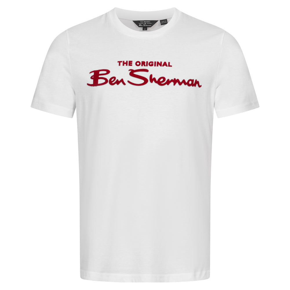 BEN SHERMAN T-shirt voor heren met gevlokt logo 0076268-010