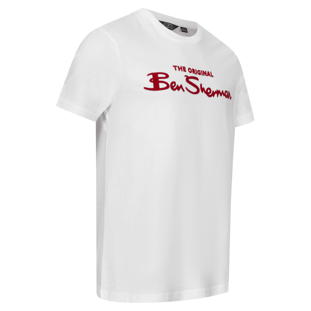 BEN SHERMAN T-shirt voor heren met gevlokt logo 0076268-010