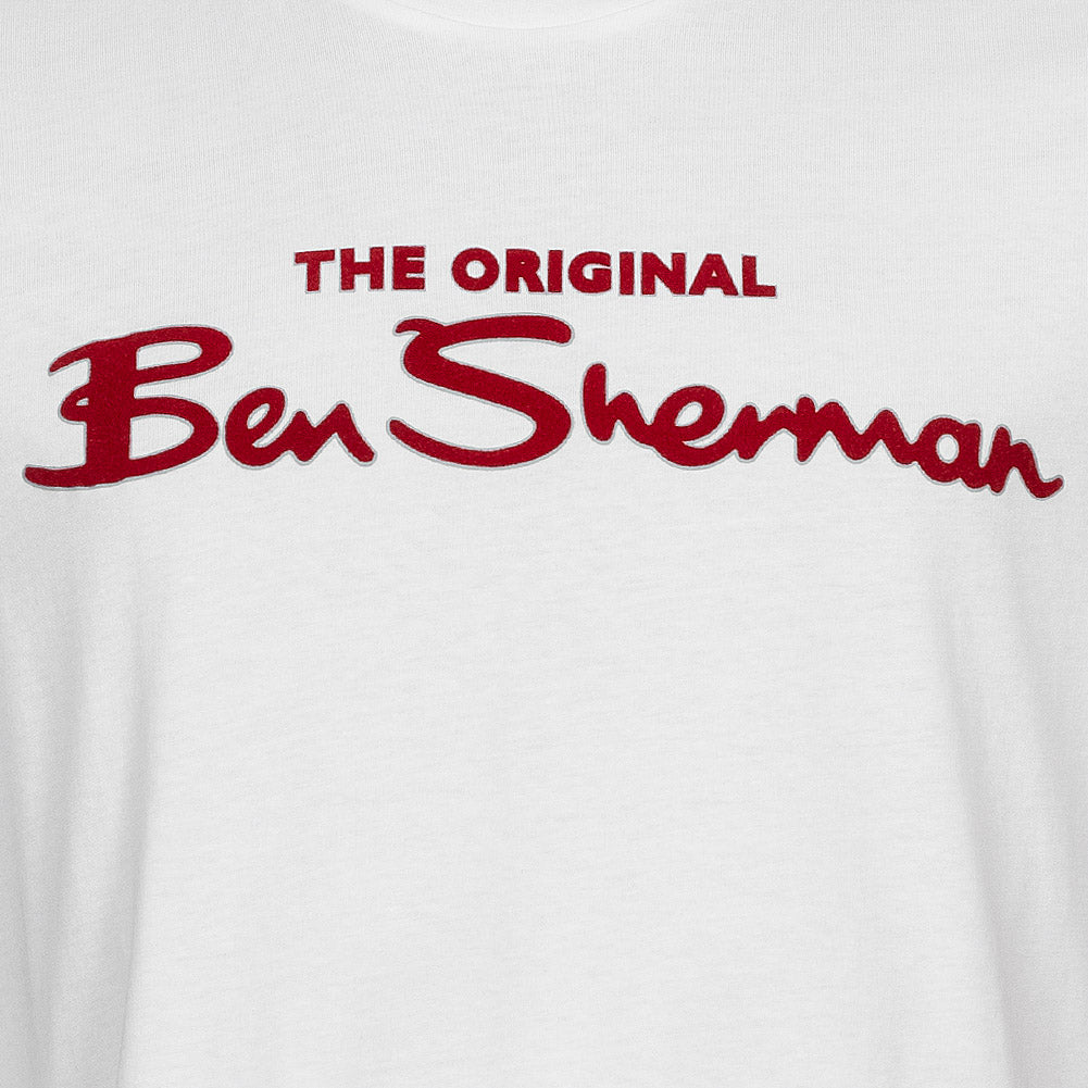BEN SHERMAN T-shirt voor heren met gevlokt logo 0076268-010