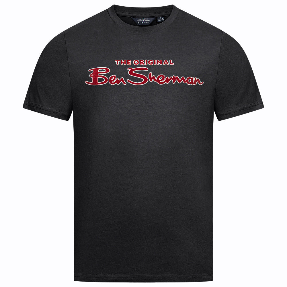 BEN SHERMAN Flocked Logo T-shirt voor heren 0076268-BLACK