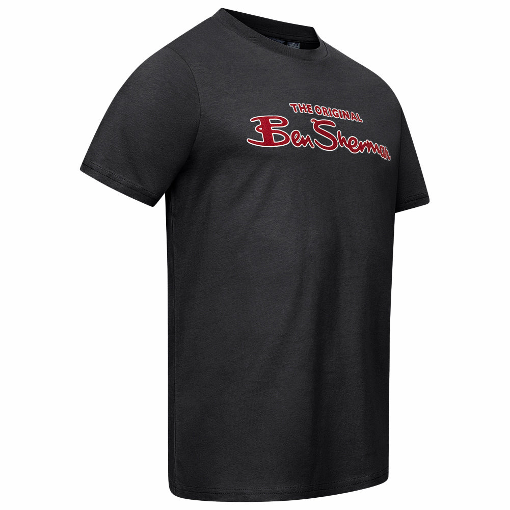 BEN SHERMAN Flocked Logo T-shirt voor heren 0076268-BLACK