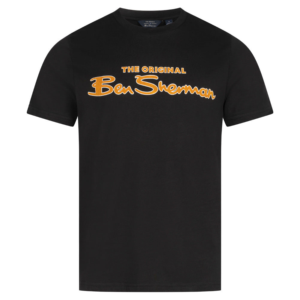 BEN SHERMAN T-shirt voor heren met gevlokt logo 0076268N-BLACK