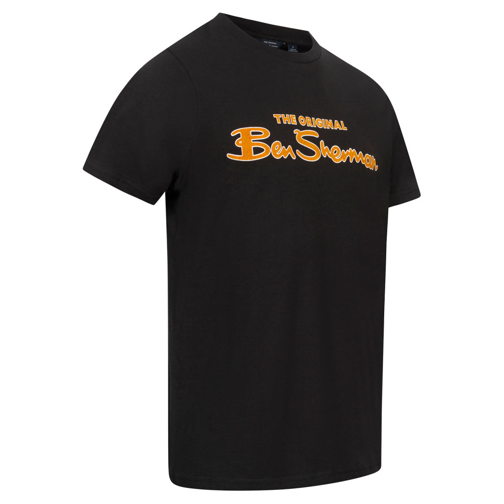 BEN SHERMAN T-shirt voor heren met gevlokt logo 0076268N-BLACK