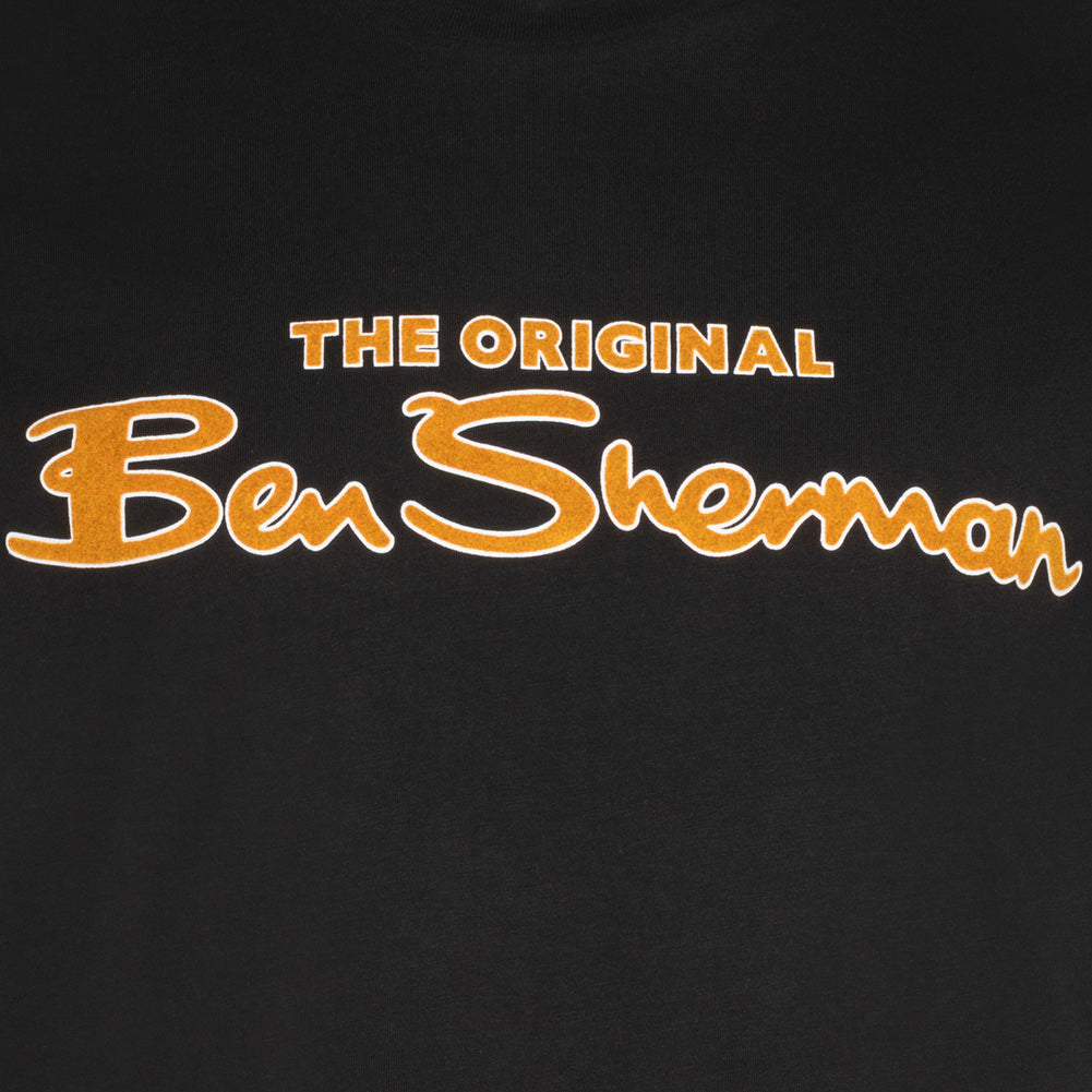 BEN SHERMAN T-shirt voor heren met gevlokt logo 0076268N-BLACK