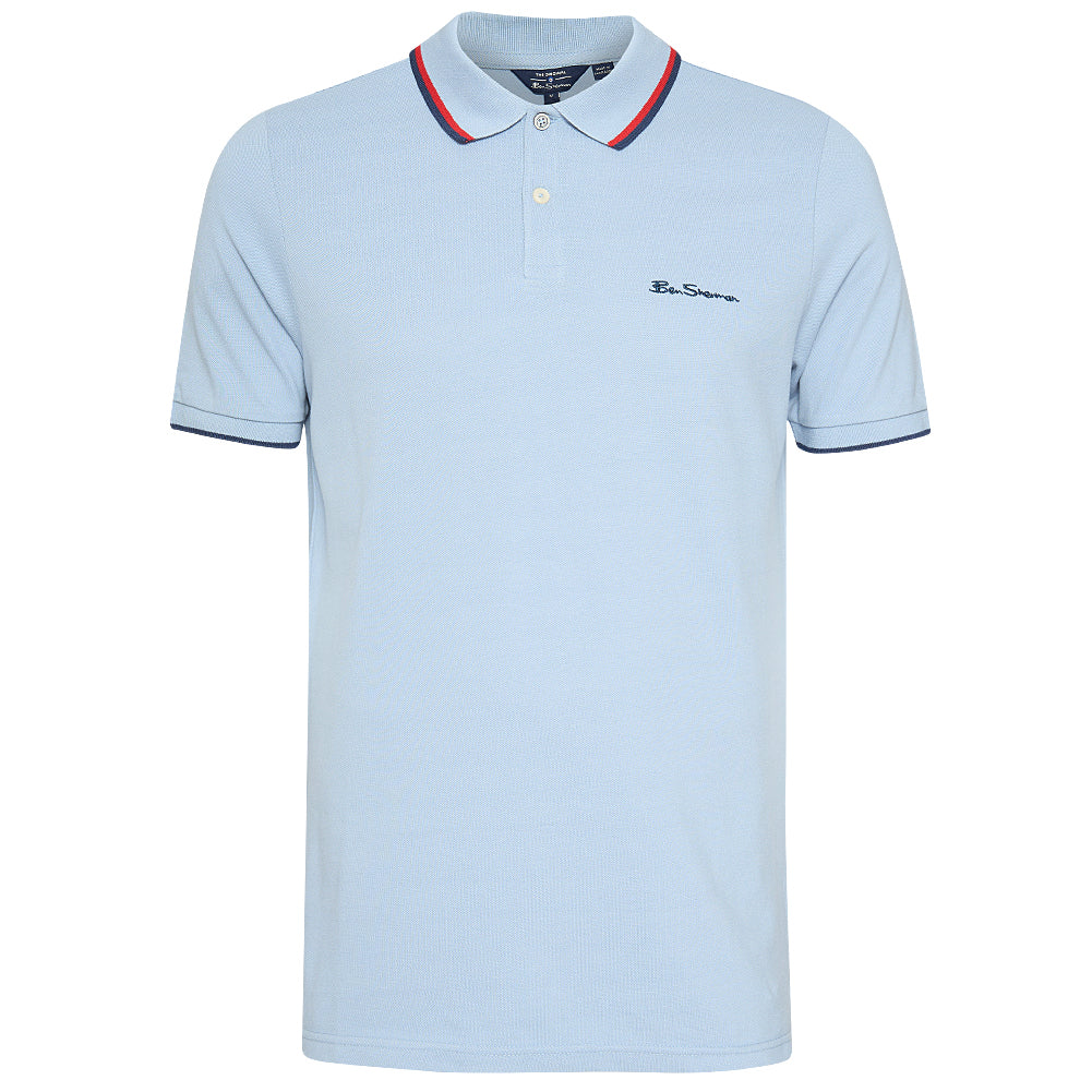 BEN SHERMAN Twin Tipped Poloshirt voor heren 0076270-ICEBLUE