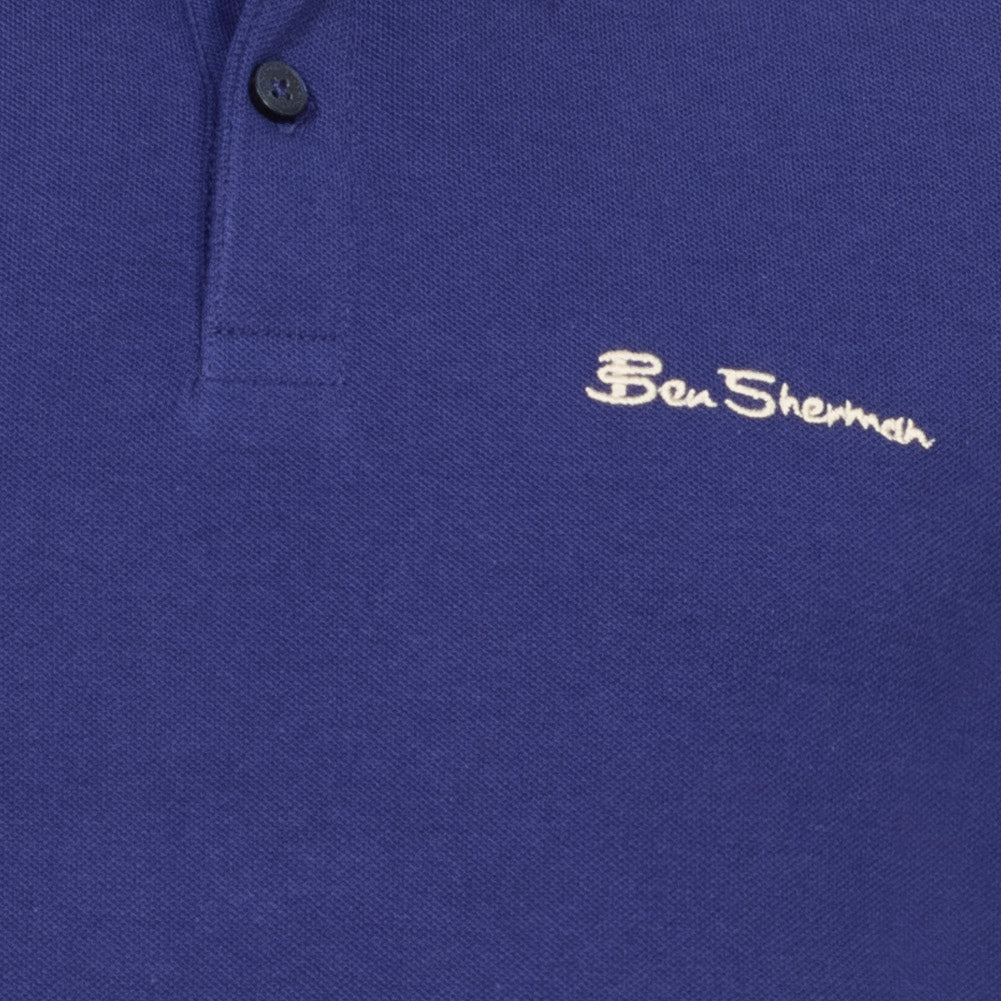 BEN SHERMAN Polo met dubbele bies voor heren 0076270-TWILIGHTDENIM