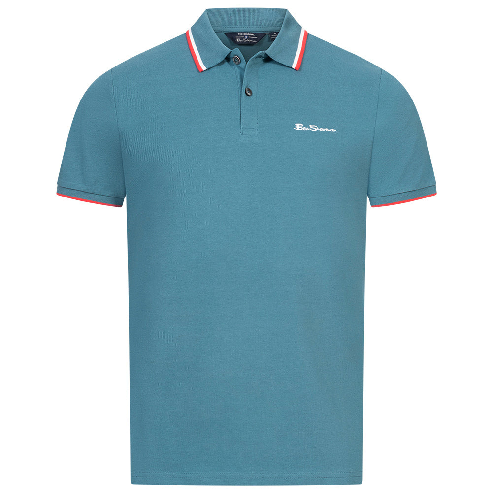 BEN SHERMAN Twin Tipped Heren Polo-shirt 0076270NR-Teal