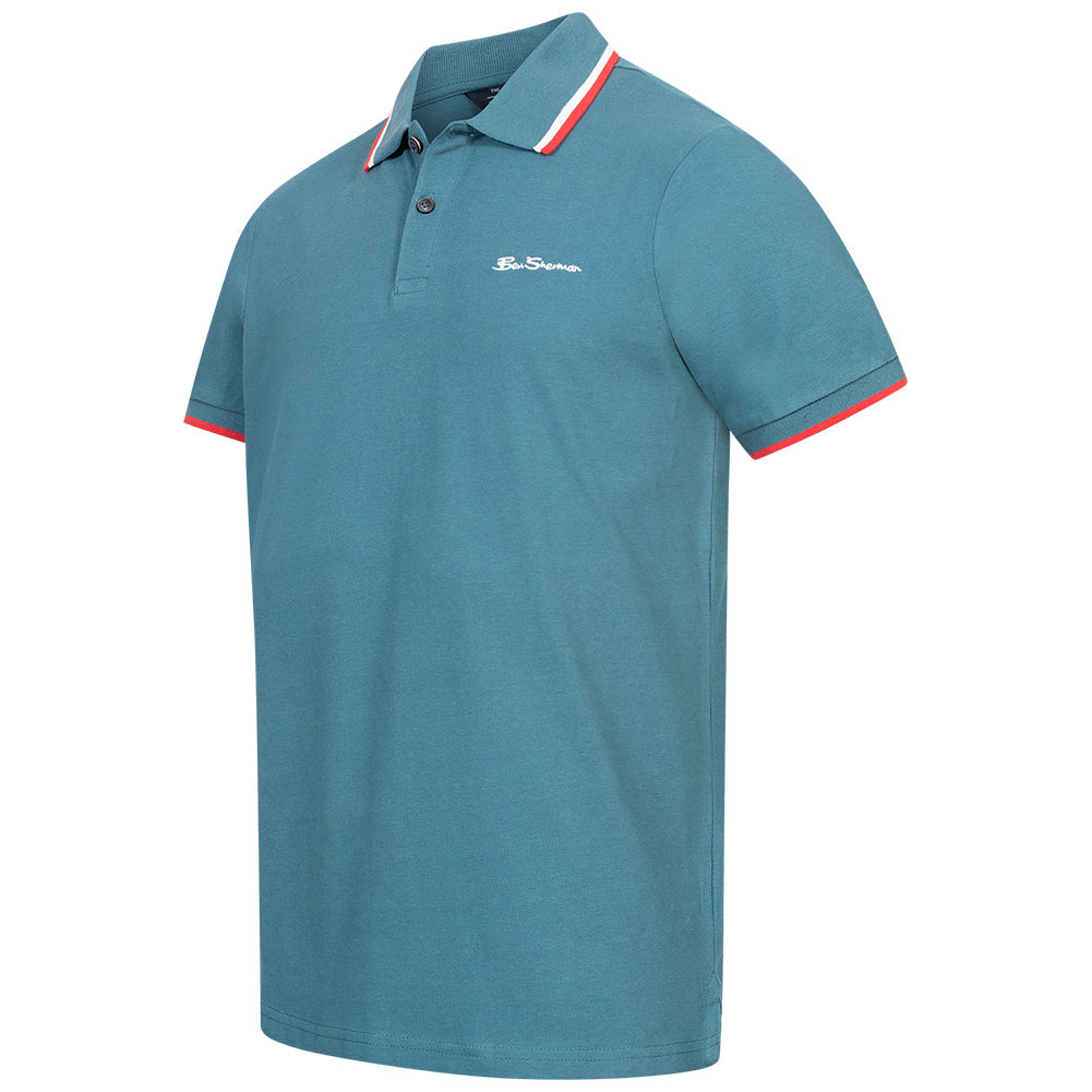 BEN SHERMAN Twin Tipped Heren Polo-shirt 0076270NR-Teal