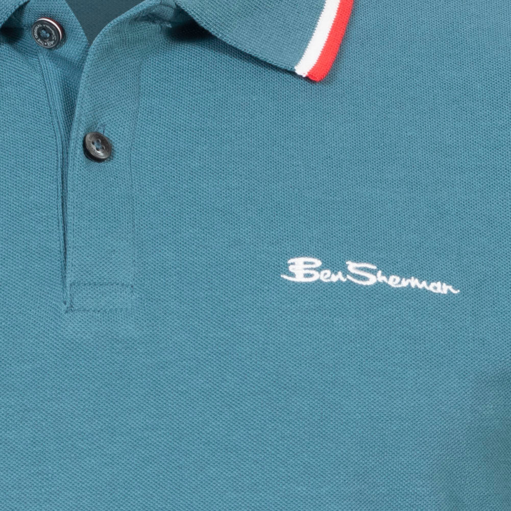 BEN SHERMAN Twin Tipped Heren Polo-shirt 0076270NR-Teal