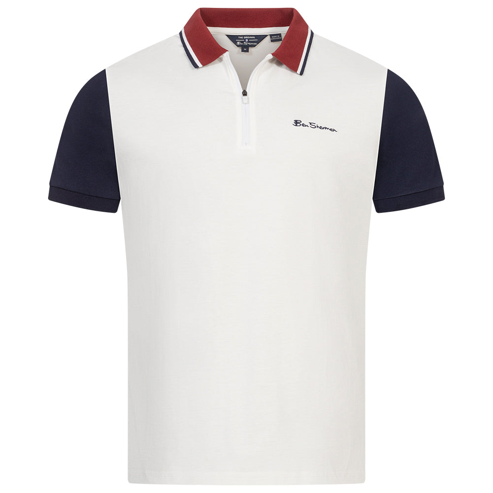 BEN SHERMAN Klassiek heren poloshirt 0076371-SNOWWHITE