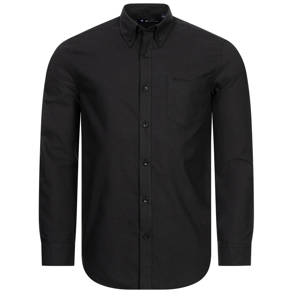 BEN SHERMAN Oxford Overhemd voor heren met lange mouwen 0077857-BARELYBLACK