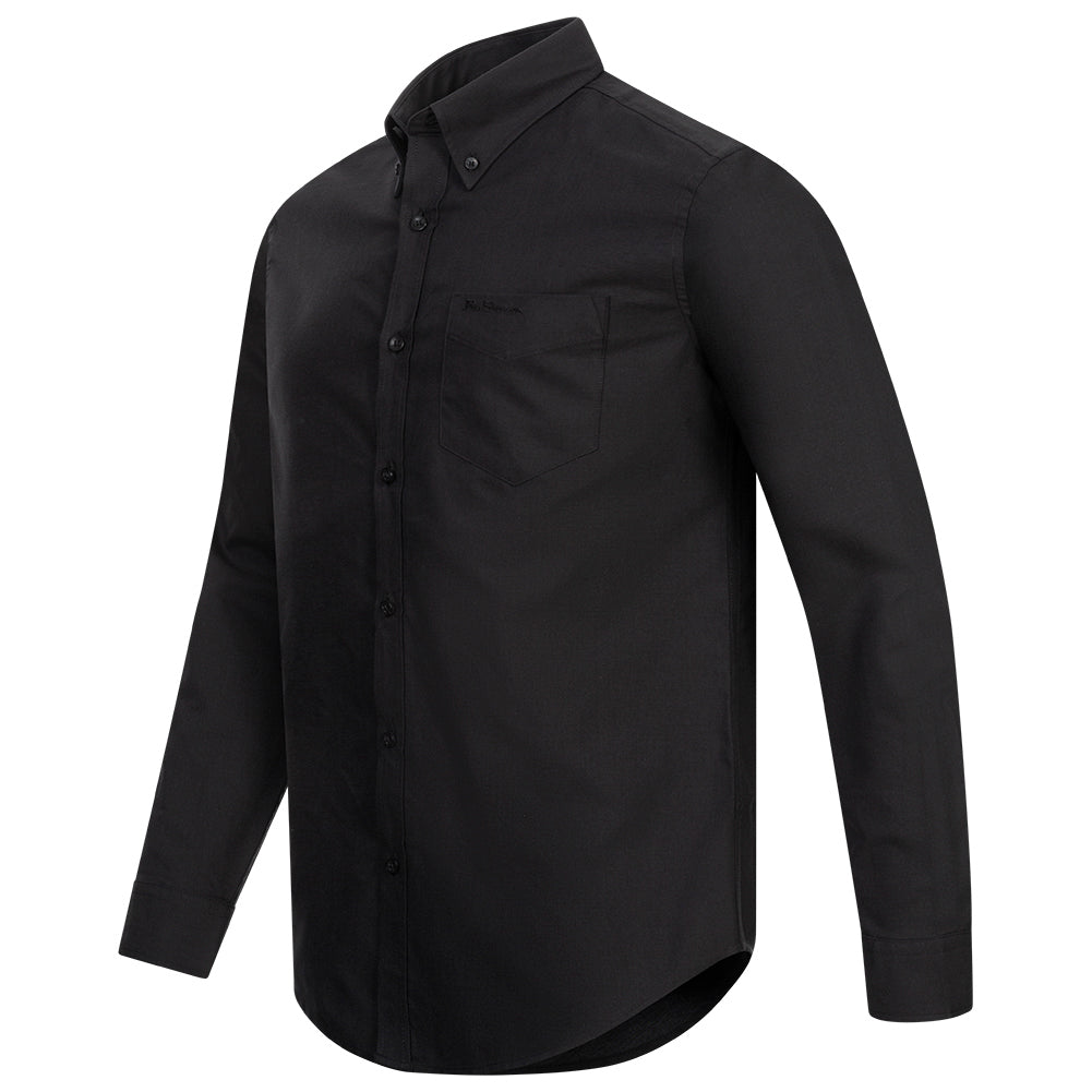 BEN SHERMAN Oxford Overhemd voor heren met lange mouwen 0077857-BARELYBLACK