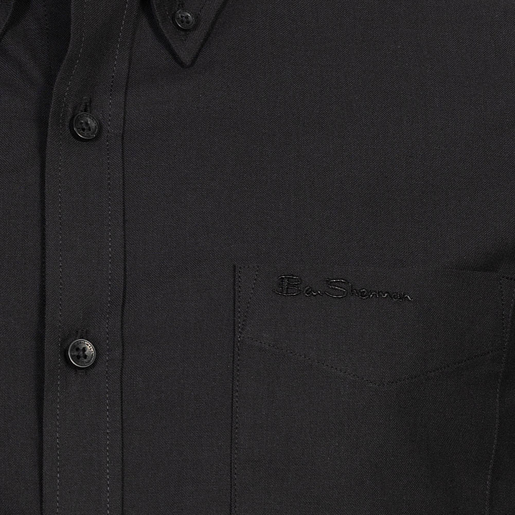 BEN SHERMAN Oxford Overhemd voor heren met lange mouwen 0077857-BARELYBLACK