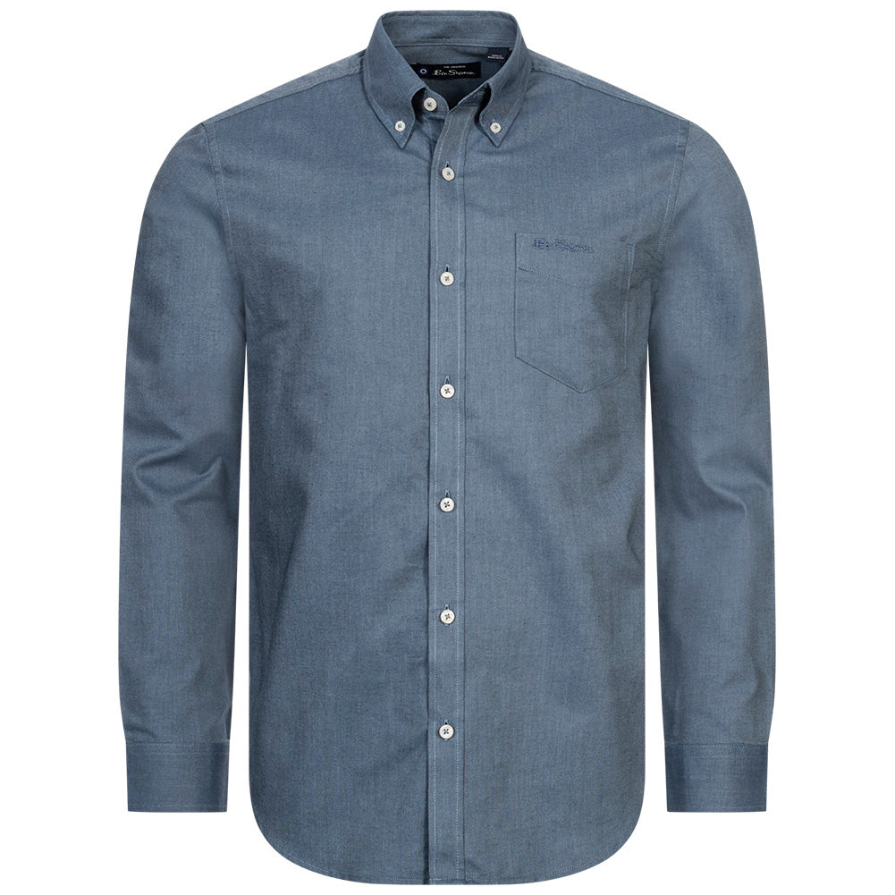 BEN SHERMAN Oxford Heren Overhemd met lange mouwen 0077857-DARKBLUE