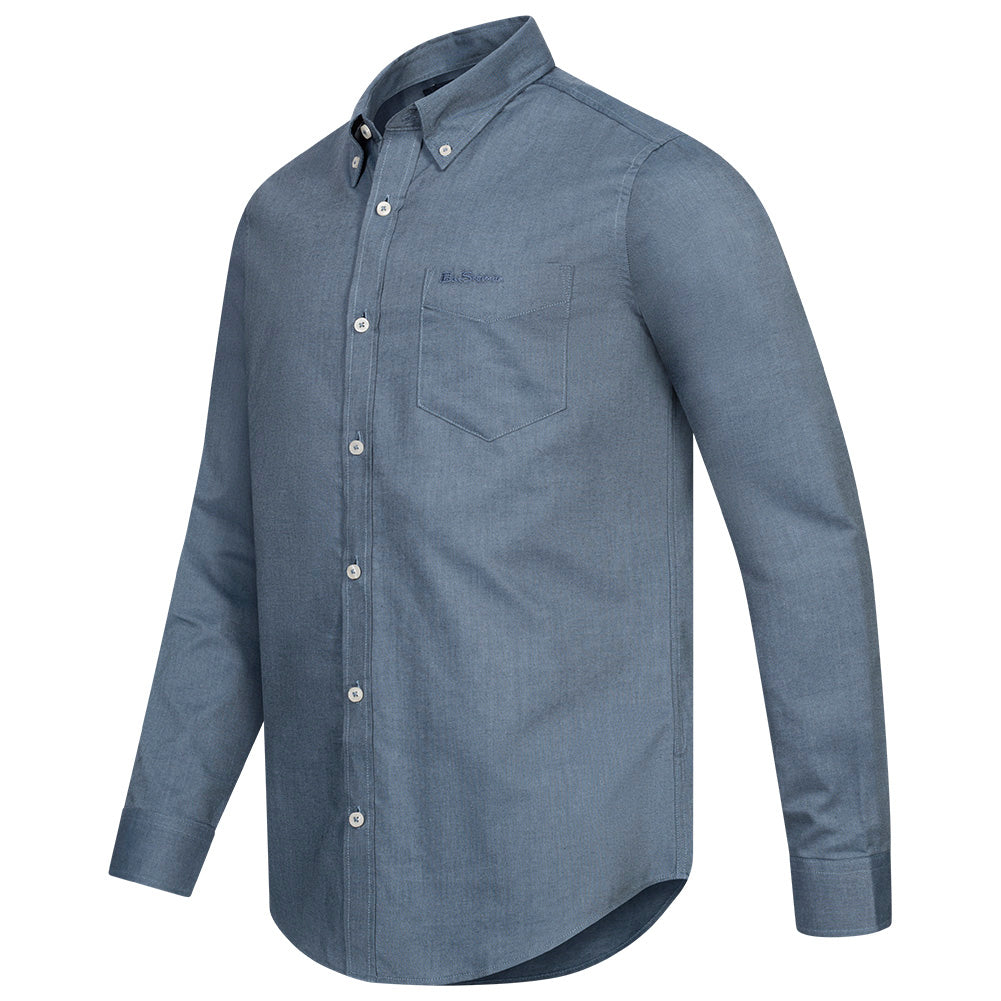 BEN SHERMAN Oxford Heren Overhemd met lange mouwen 0077857-DARKBLUE