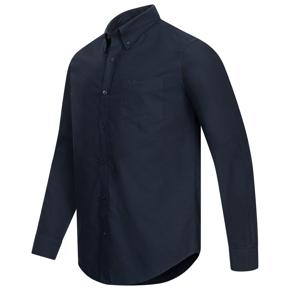 BEN SHERMAN Oxford Heren overhemd met lange mouwen 0077857-DARKNAVY
