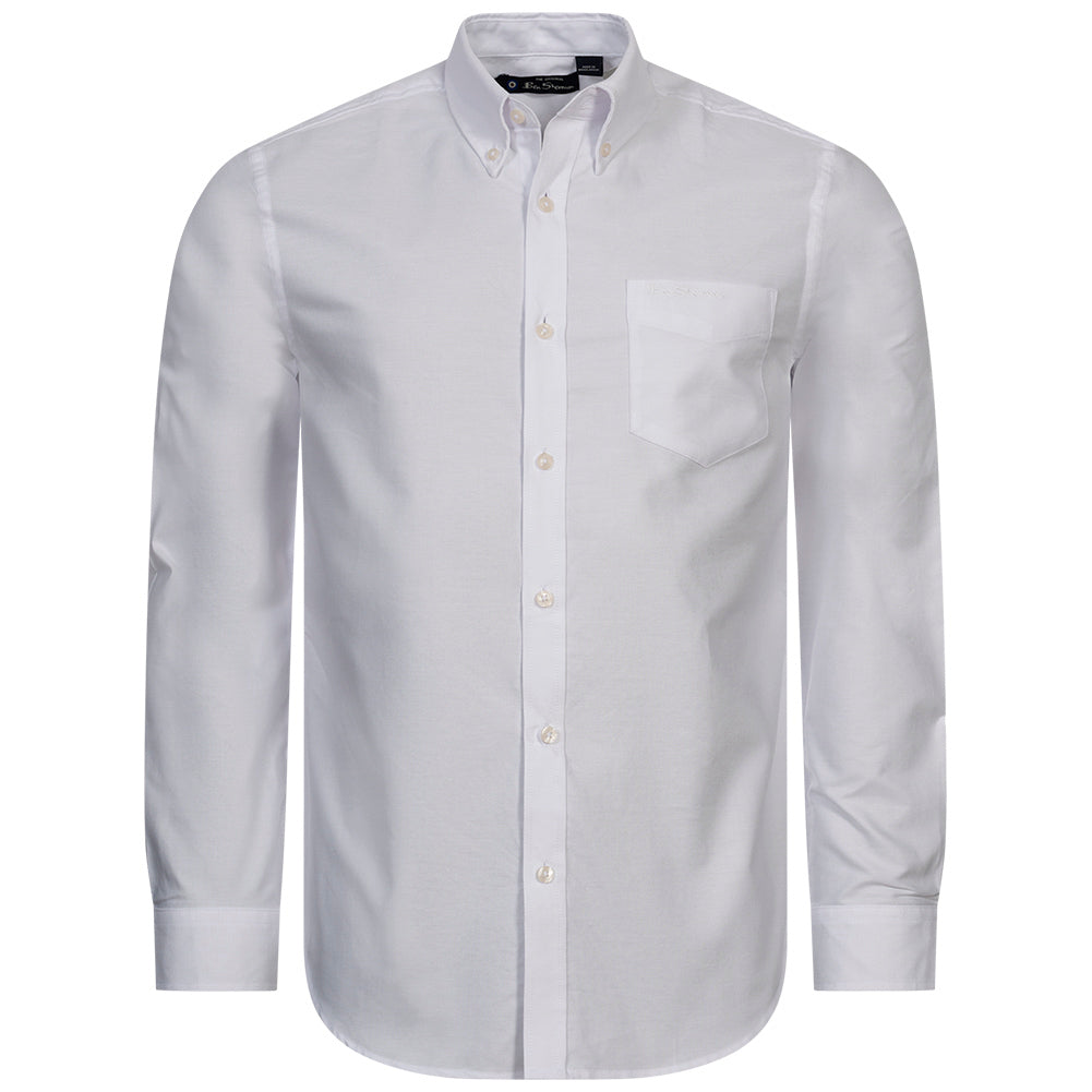 BEN SHERMAN Oxford Overhemd voor Heren met Lange Mouwen 0077857-WHITE
