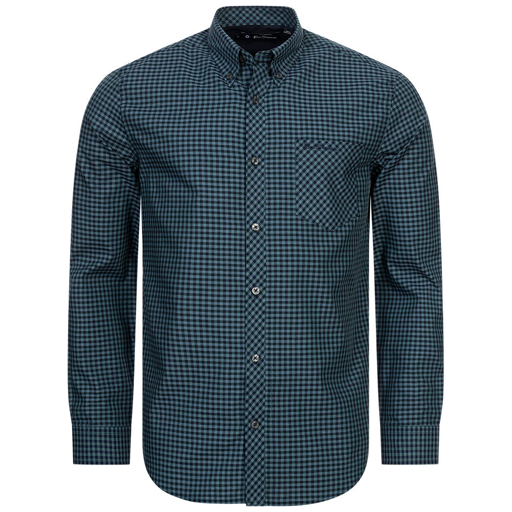 BEN SHERMAN Oxford Overhemd voor heren met lange mouwen 0077858-DARKEMERALD