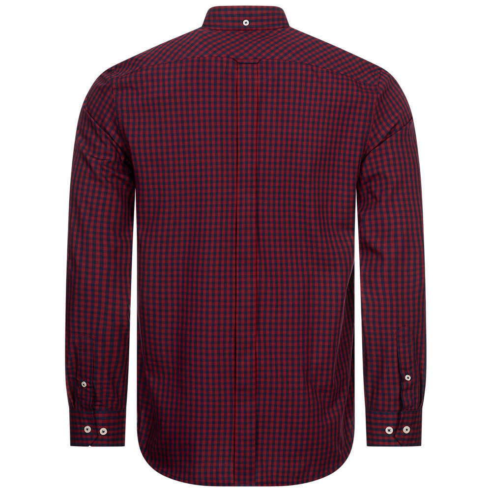 BEN SHERMAN Oxford Heren Overhemd met Lange Mouwen 0077858-DARKRED