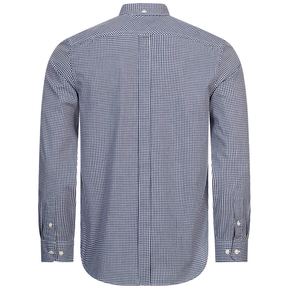 BEN SHERMAN Gingham Heren overhemd met lange mouwen 0077859-NAVY
