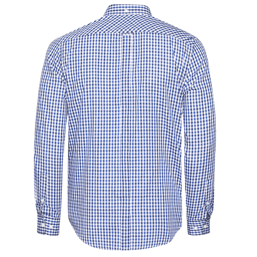 BEN SHERMAN Gingham heren overhemd met lange mouwen 0077860-BLUE