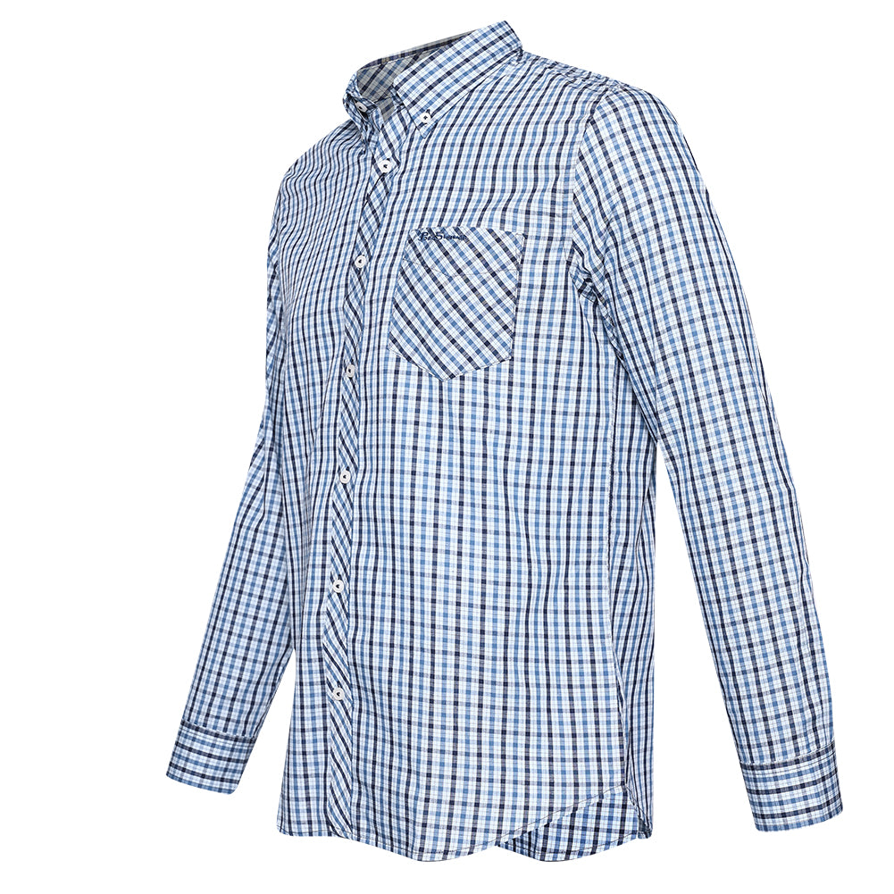 BEN SHERMAN House Check Heren Overhemd met lange mouwen 0077861-LIGHTBLUE