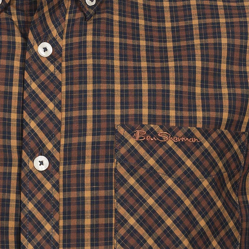 BEN SHERMAN House Check overhemd met lange mouwen voor heren 0077861-MARINE