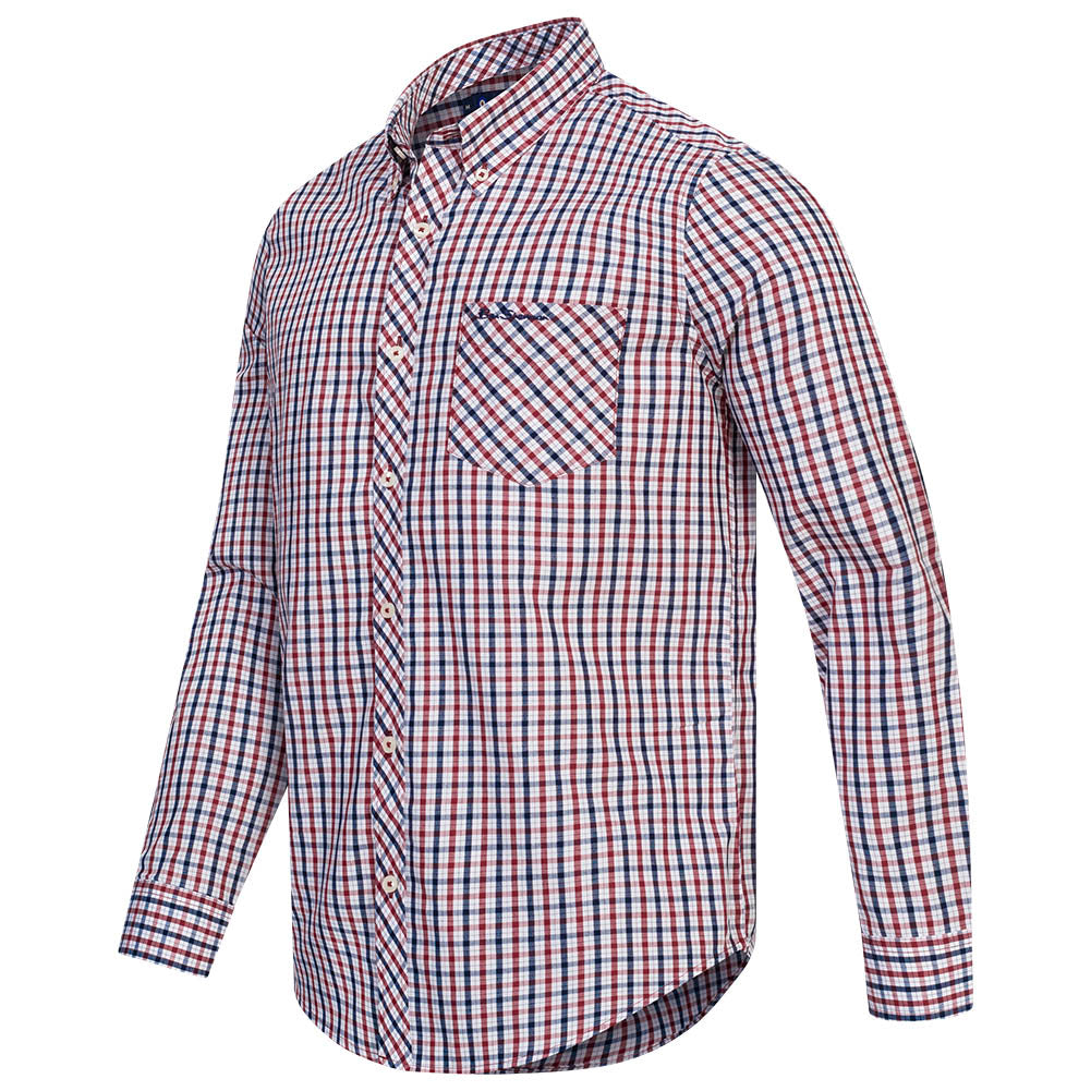 BEN SHERMAN House Check overhemd met lange mouwen voor heren 0077861-ROOD