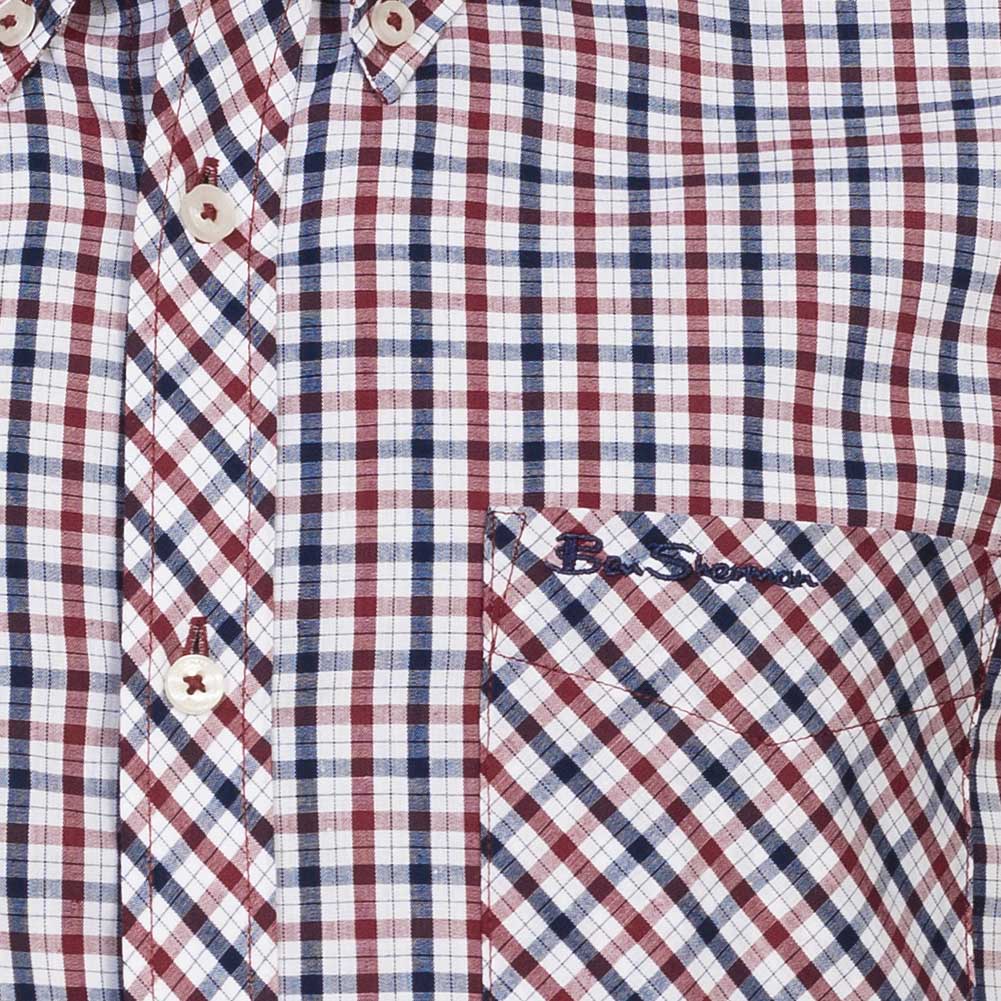 BEN SHERMAN House Check overhemd met lange mouwen voor heren 0077861-ROOD