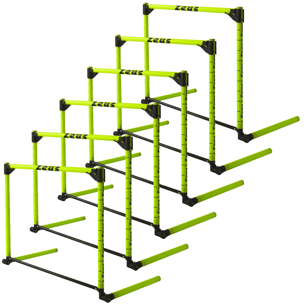 Zeus Hoogteverstelbare trainingshindernissen hoogte 10-60 cm 6-pak