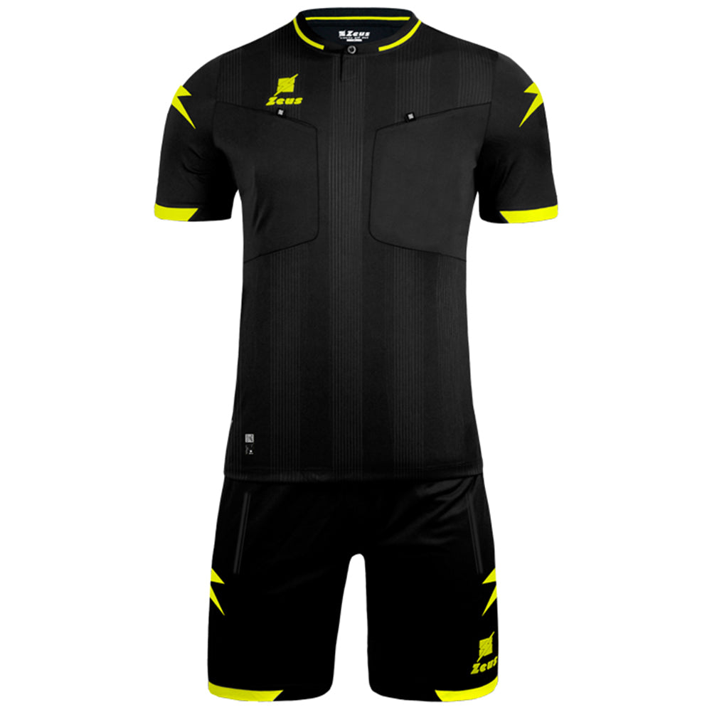 Zeus Scheidsrechter Kit Marko Scheidsrechtersshirt Set 2-delig Zwart/Geel