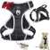 FAVVITY PET gevoerd reflecterend anti-trek hondentuig zwart – S