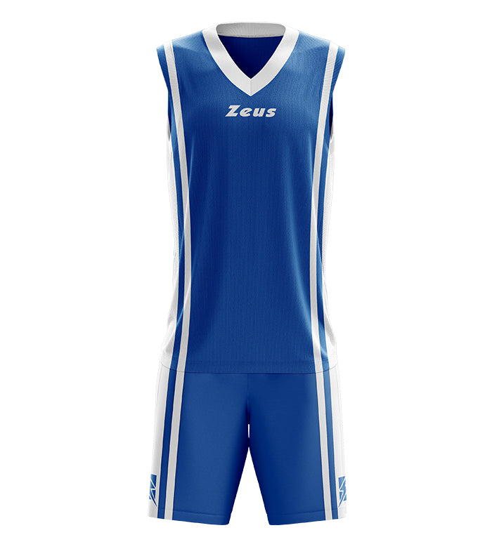 Zeus Set Bozo Basketbal T-shirt + Shorts 2-delig. royal/wit