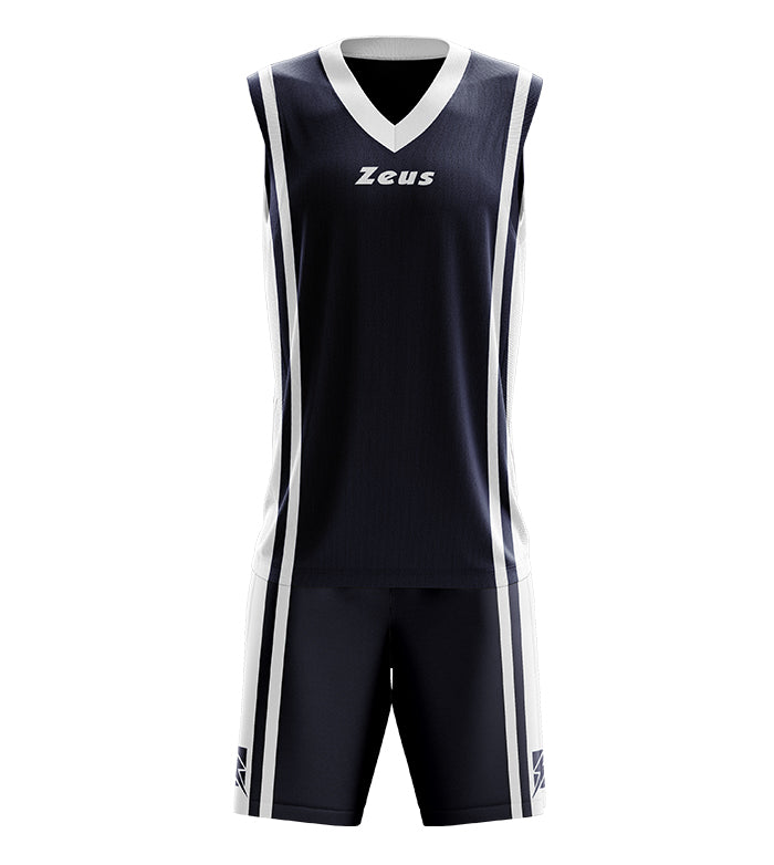 Zeus Kit Bozo Basketbal T-shirt + Shorts 2-delig. Blauw/wit