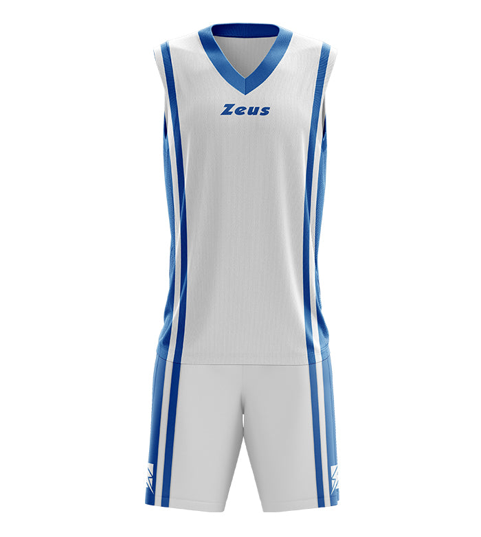 Zeus Kit Bozo Basketbalshirt + Short 2-delig wit/royal