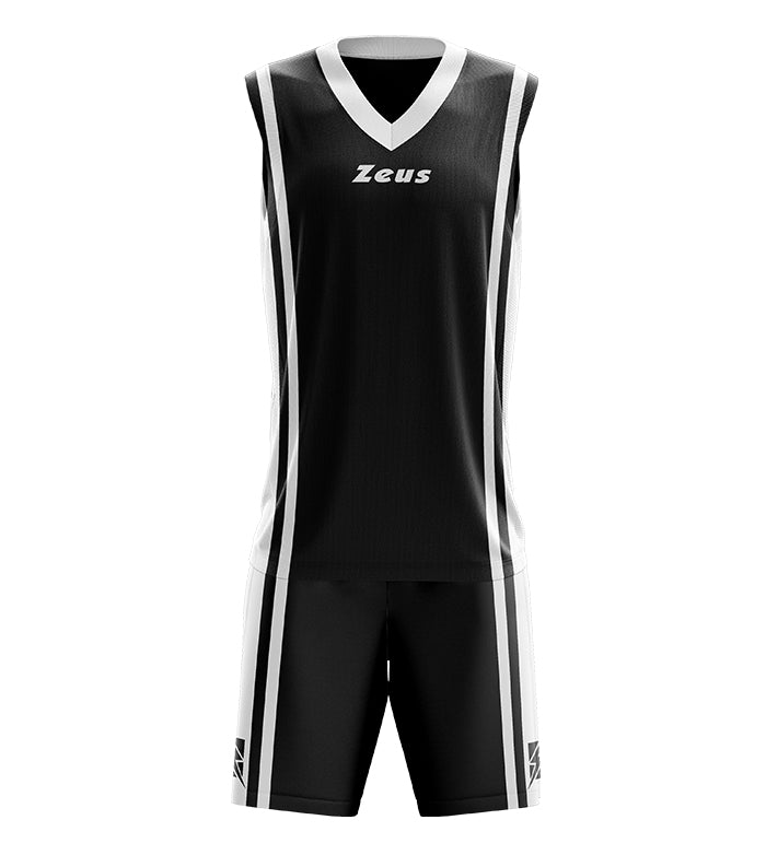 Zeus Kit Bozo Basketbaltenue + Shorts 2-delig. zwart/wit
