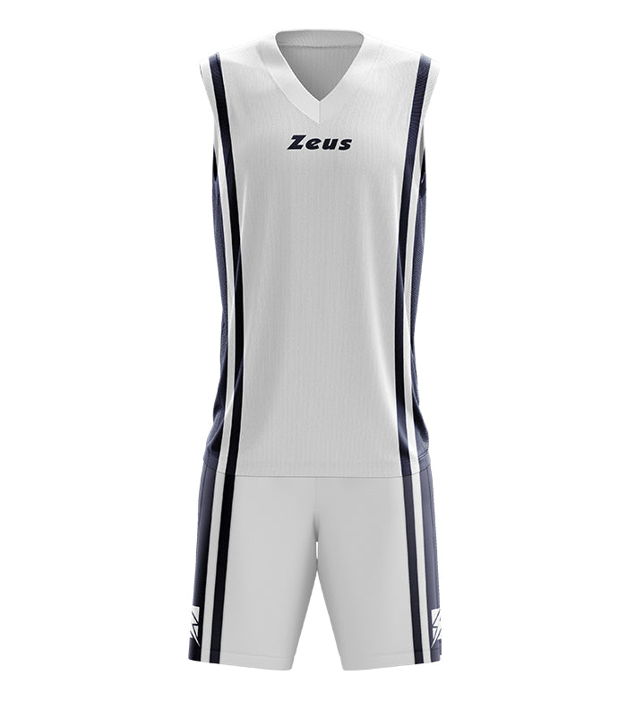 Zeus Kit Bozo Basketbalshirt + korte broek 2-delig wit/blauw