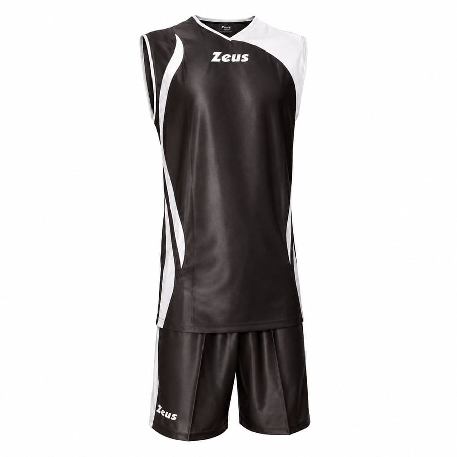Zeus Kit Saett Heren Basketbalshirt + -broek zwart/wit