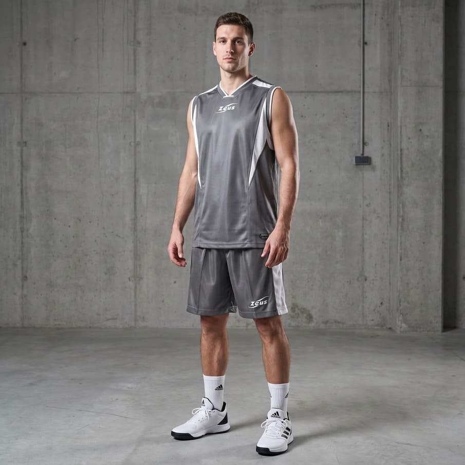 Zeus Kit Sante basketbalshirt + korte broek zwart/wit