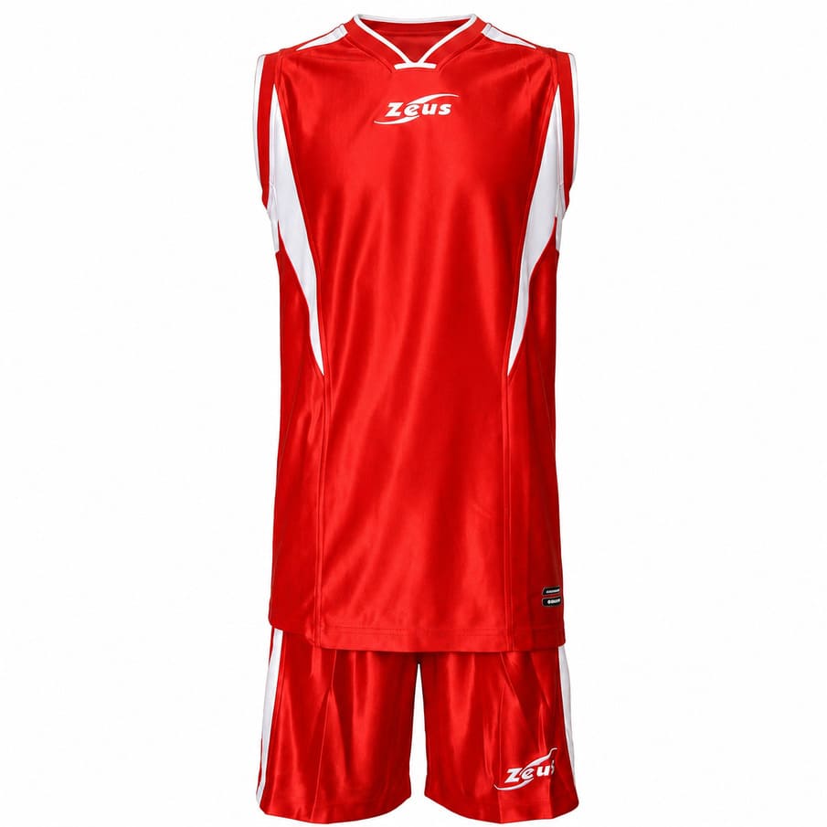 Zeus Set Sante Basketbal T-shirt + Short rood/wit