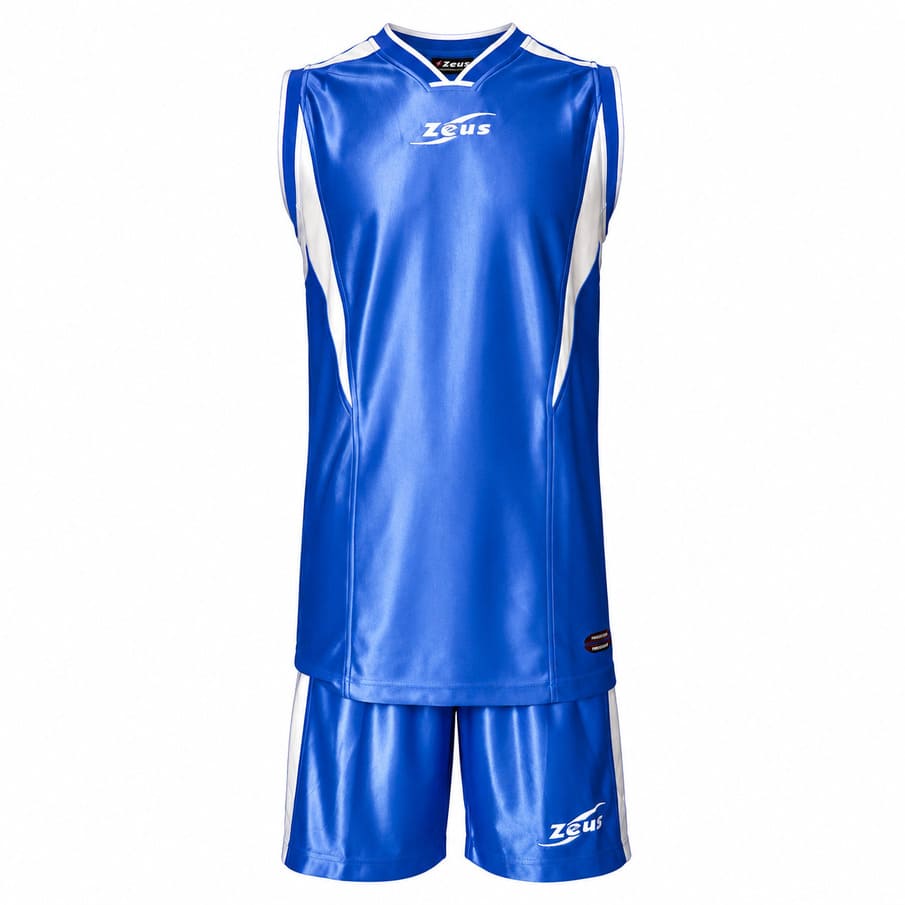 Zeus Kit Sante basketbal tenue + short koningsblauw/wit