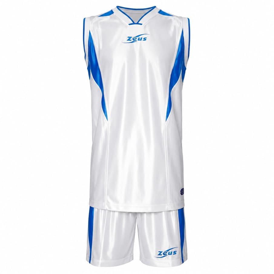 Zeus Kit Sante Basketbalshirt + Broekje wit/royal