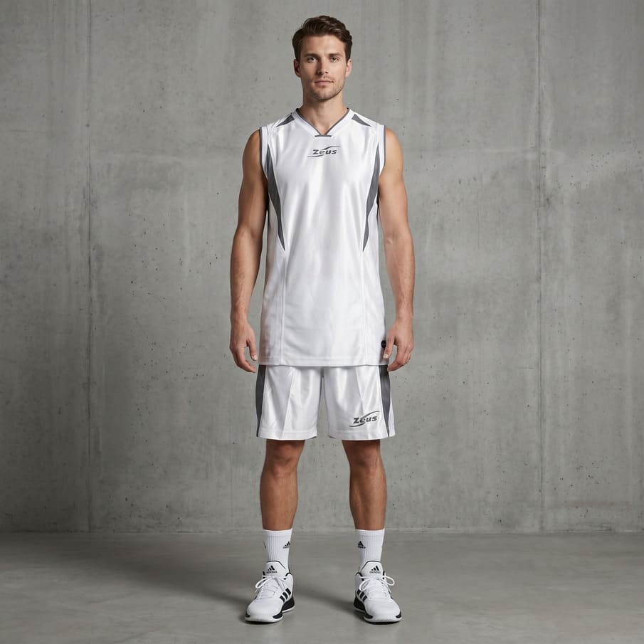 Zeus Kit Sante Basketbalshirt + korte broek wit/zwart