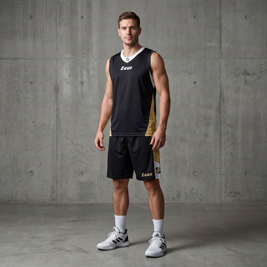 Zeus Kit King Basketbaltenue + Shorts wit/zwart