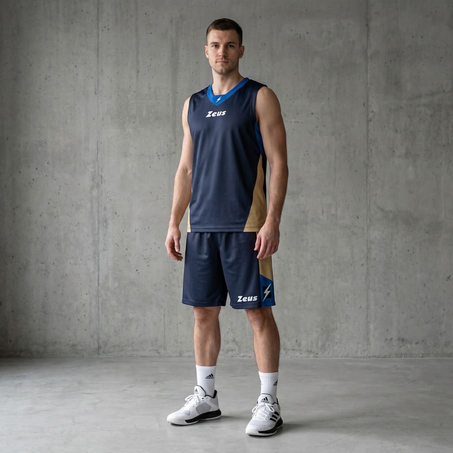 Zeus Kit King basketbal tenue + shorts blauw/royal