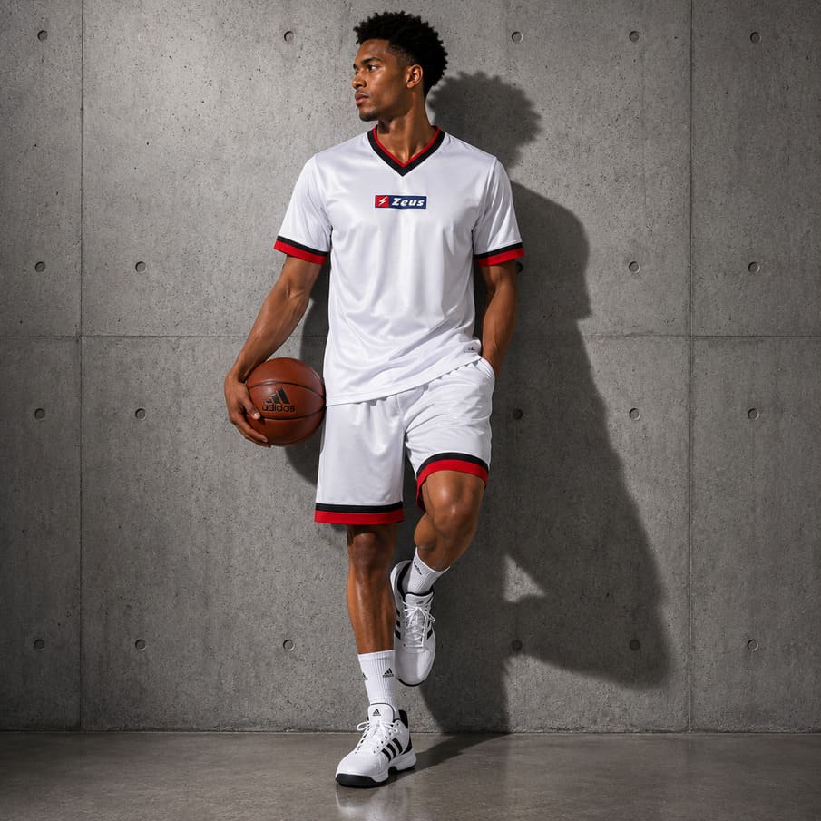 Zeus Sopramaglia Magic Basketball Shooter-shirt wit/rood