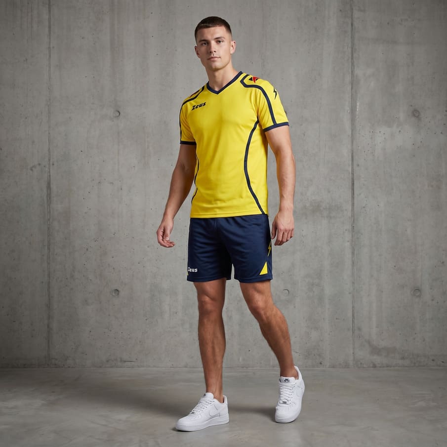Zeus Kit Volley Fauno Heren Shirt + Korte Broek Mannen blauw/geel