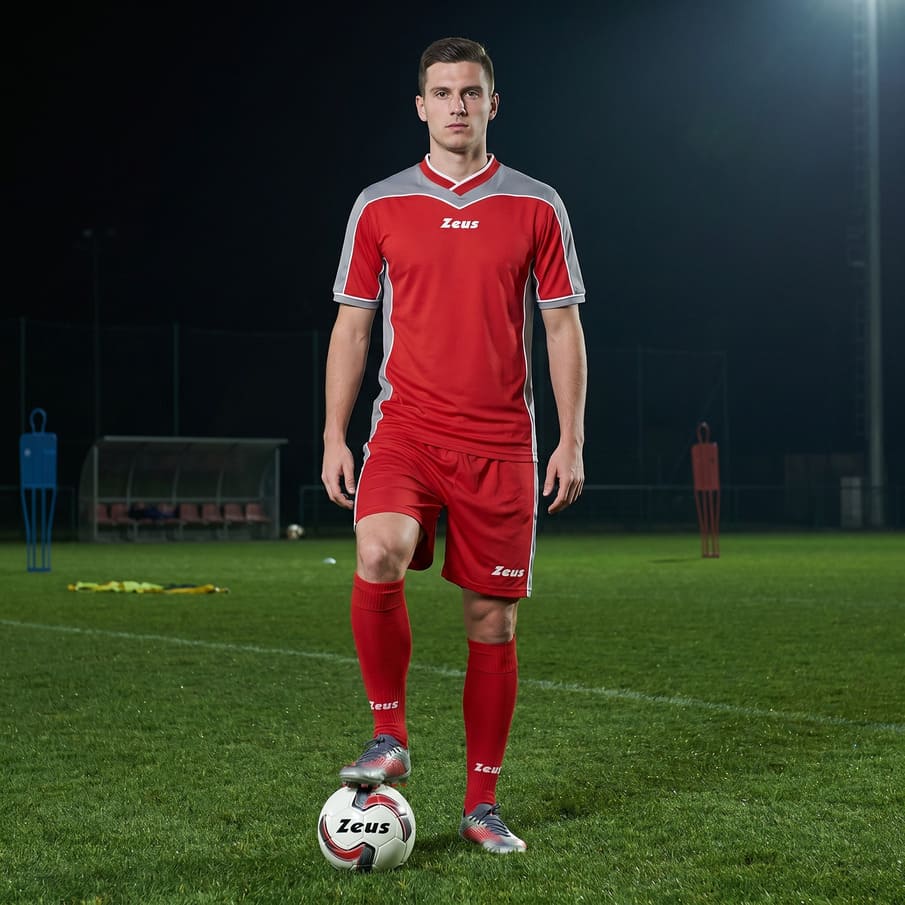 Zeus Kit Orfeo Trikot-set 2-delig rood/grijs
