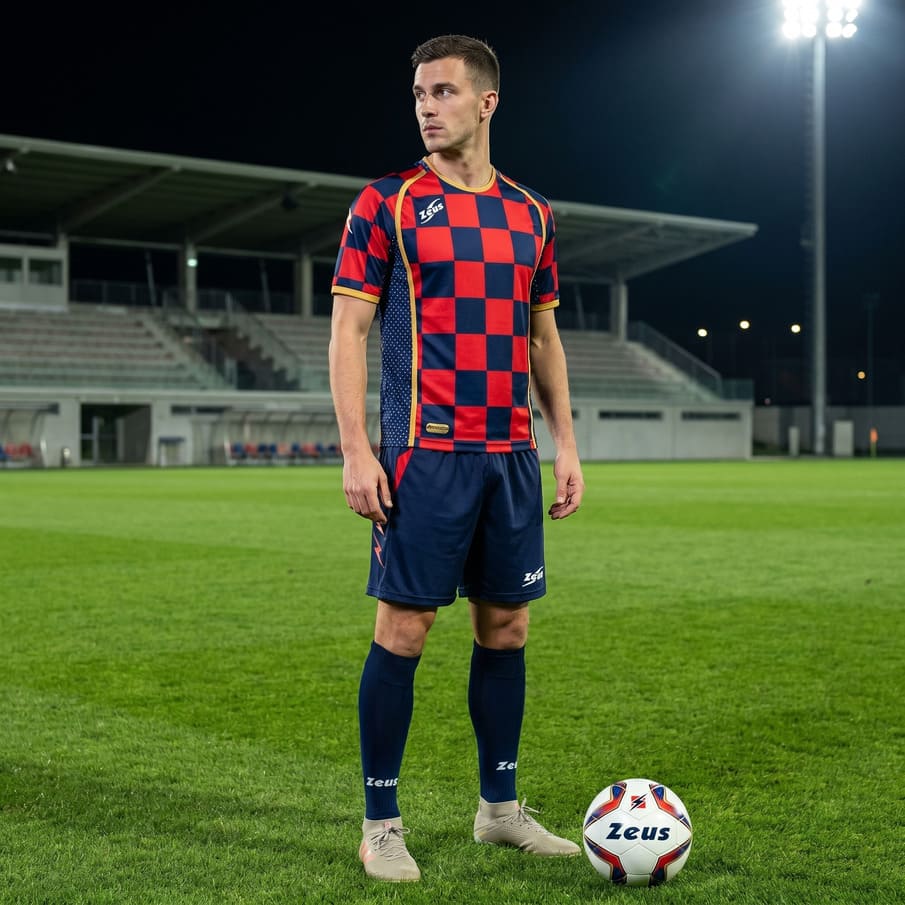 Zeus Kit Kroazia OLD Heren Trikot-set 2-delig blauw/rood